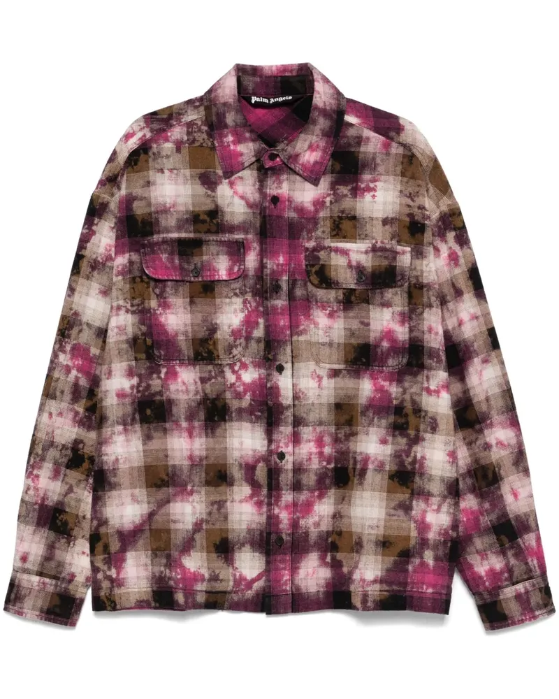 Palm Angels Kariertes Hemd mit Bogen-Logo - Braun Braun