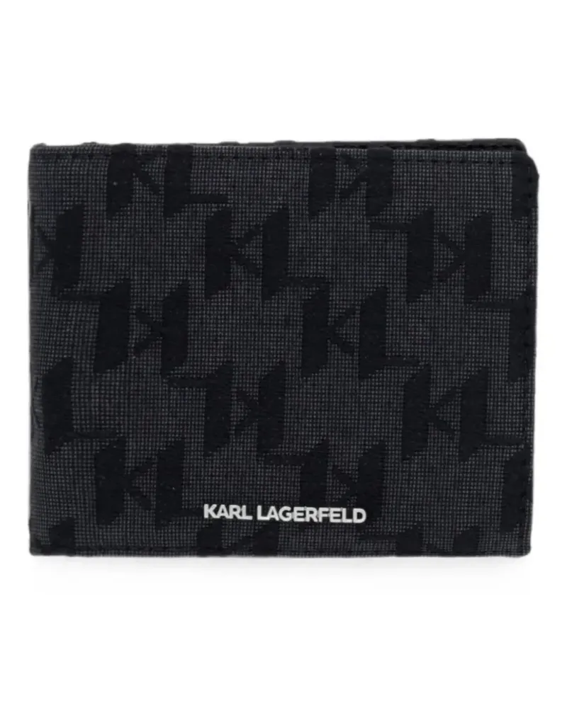 Karl Lagerfeld monogram-print bi-fold wallet - Schwarz Schwarz