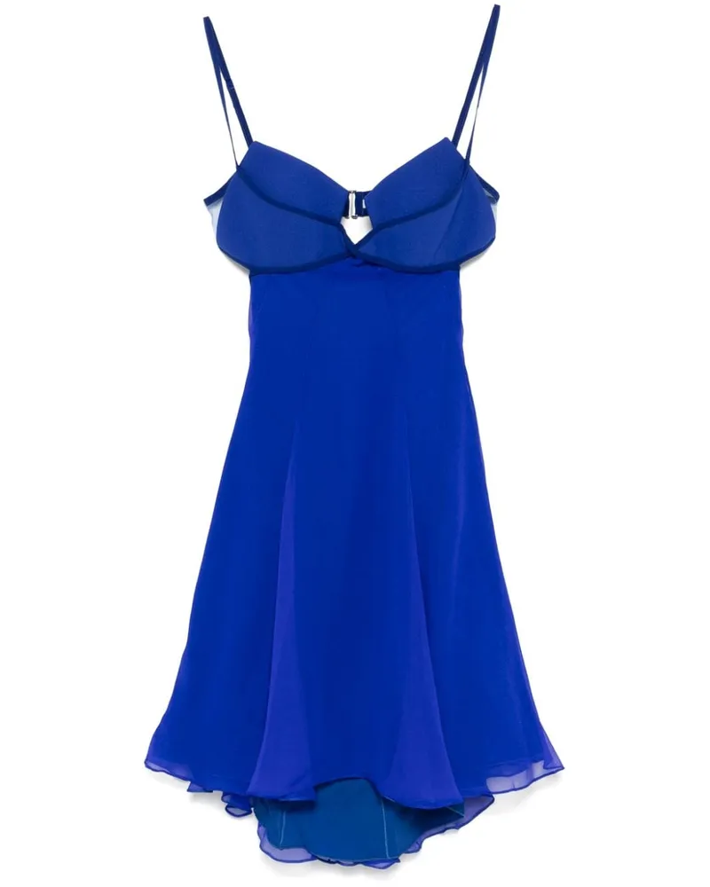 Nensi Dojaka Minikleid aus Seide - Blau Blau