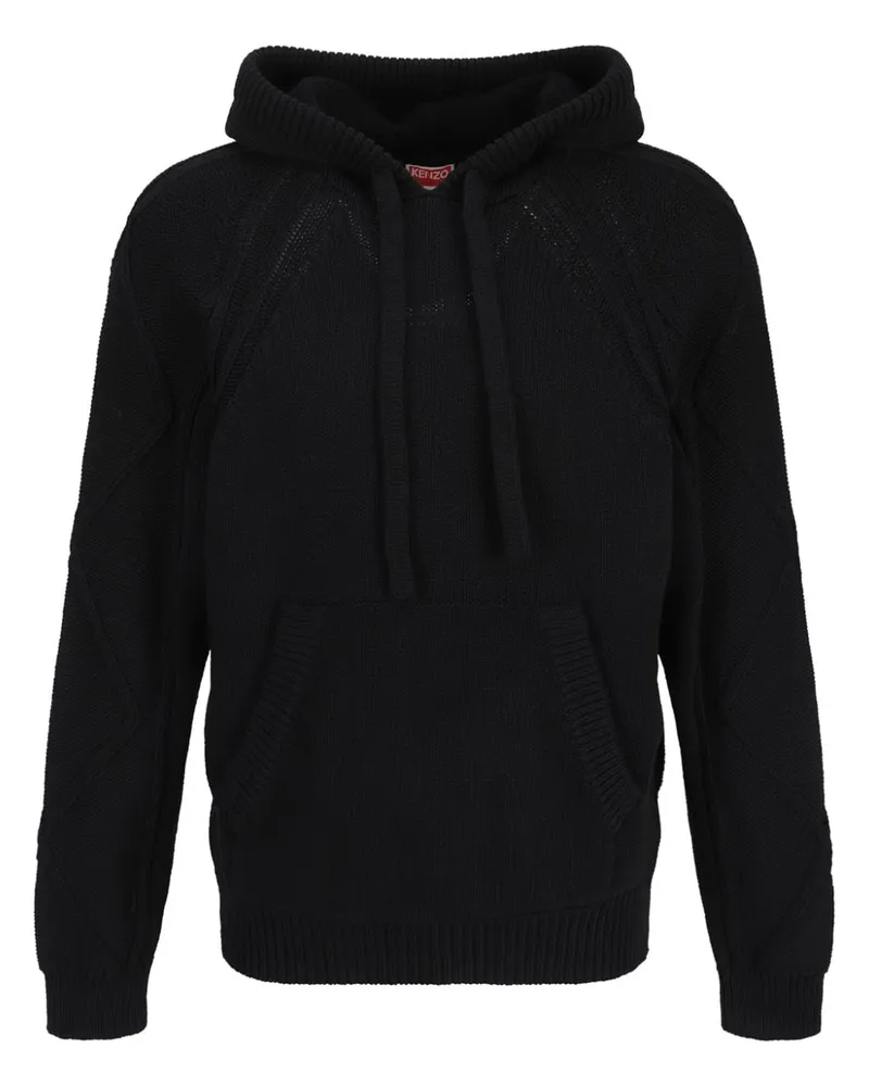 Kenzo Hoodie mit Zopfmuster - Schwarz Schwarz