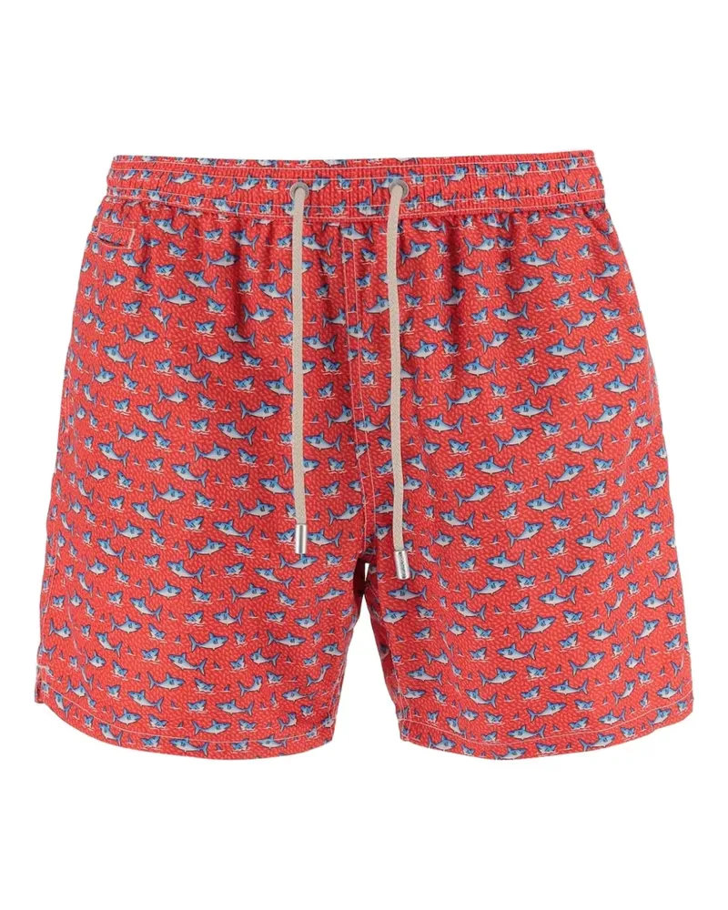 MC2 Saint Barth Lighting shark-print swim shorts - Rot Rot