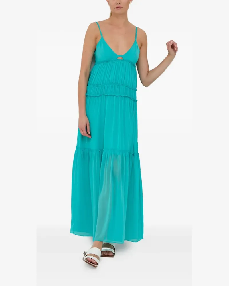 Patrizia Pepe cutout ruffled maxi dress - Blau Blau