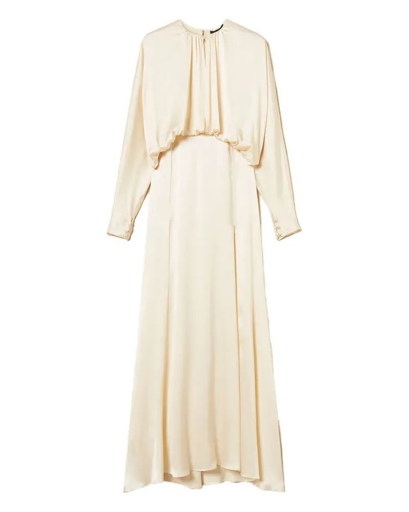 Twin-Set Satinkleid mit gerafftem Oberteil - Nude Nude