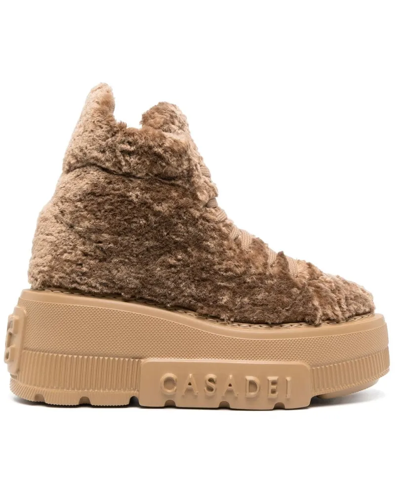 Casadei Nexus Sneakers aus Fleece-Textur - Nude Nude