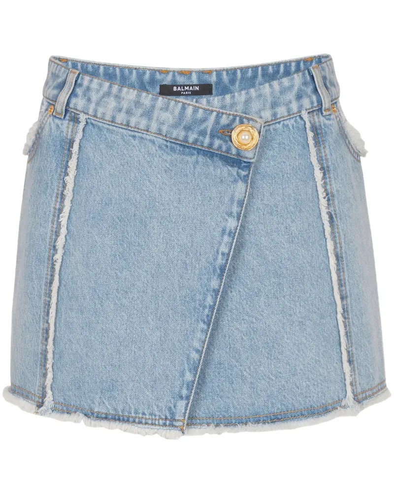Balmain Klassischer Jeans-Minirock - Blau Blau