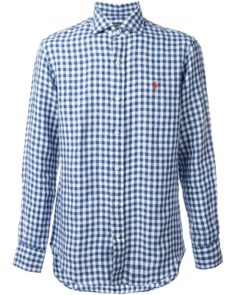 Ralph Lauren Kariertes Leinenhemd - Blau Blau