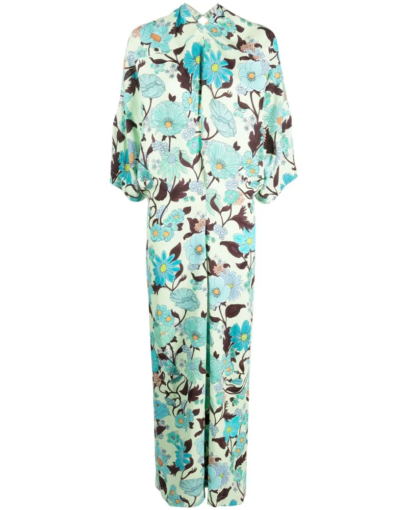 Stella McCartney Kleid mit Garten-Print - Grün Grün