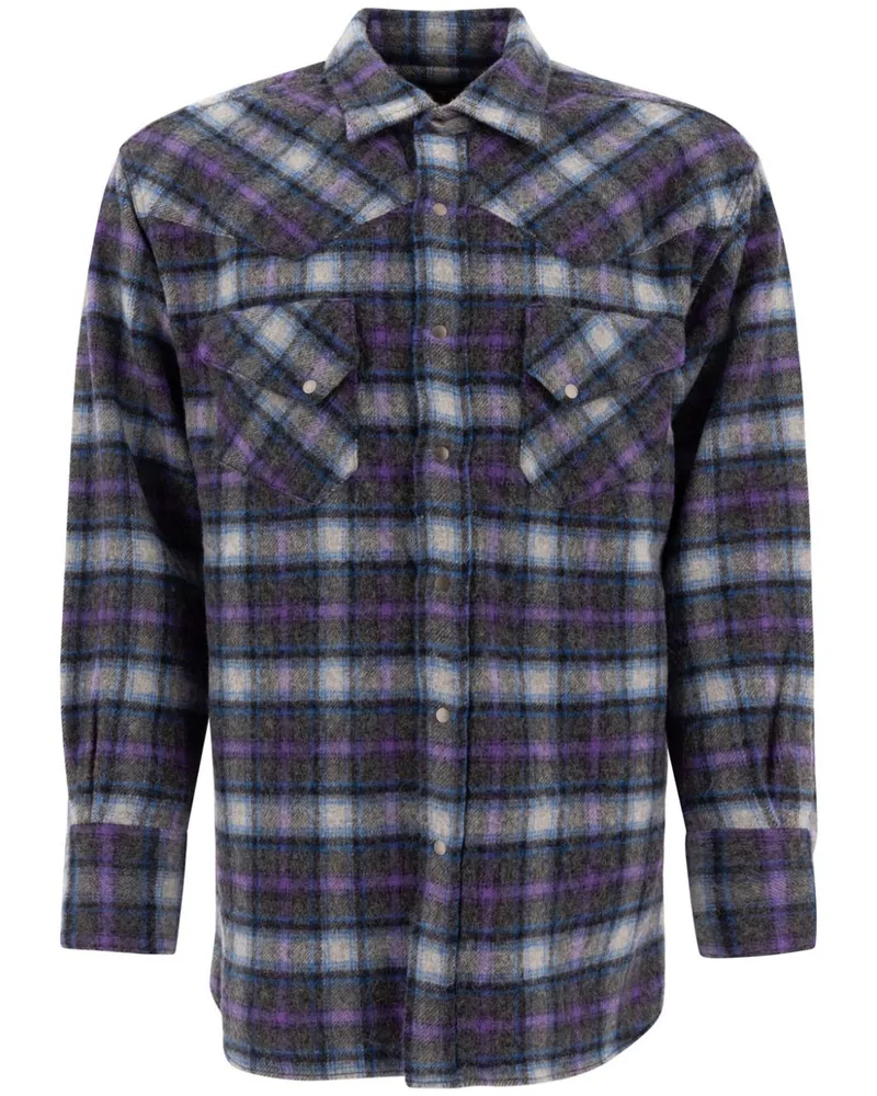 Beams Plus Kariertes Westernhemd - Violett Violett