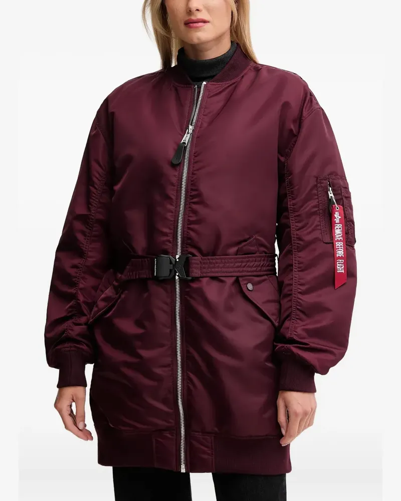 Alpha Industries MA-1 Mantel mit Gürtel - Rot Rot