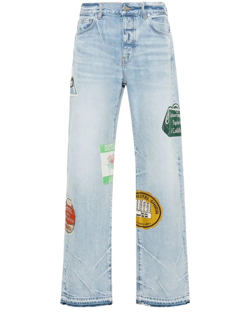 Amiri Travel Patch Straight-Leg-Jeans - Blau Blau