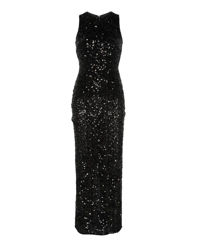 ROTATE Birger Christensen Ärmelloses Paillettenkleid - Schwarz Schwarz