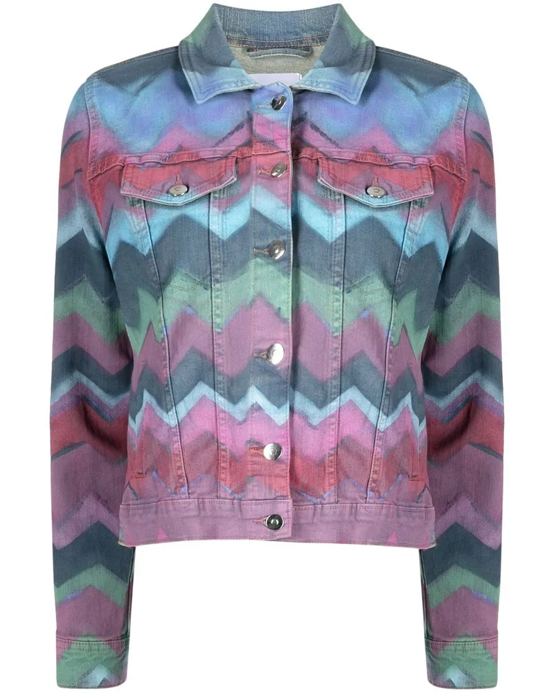 MADISON.MAISON Jeansjacke mit Zickzack-Print - Blau Blau
