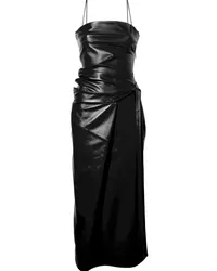 Proenza Schouler Delancy Midikleid aus Leder Schwarz