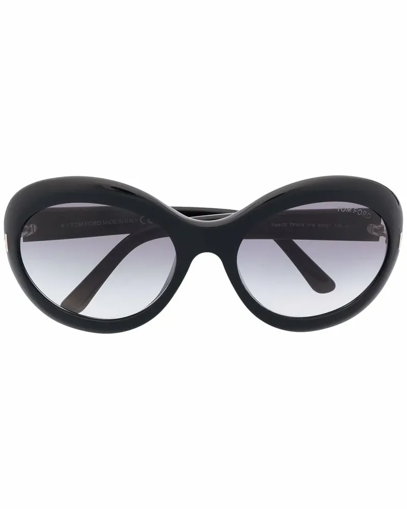 Tom Ford Sonnenbrille mit rundem Gestell - Schwarz Schwarz