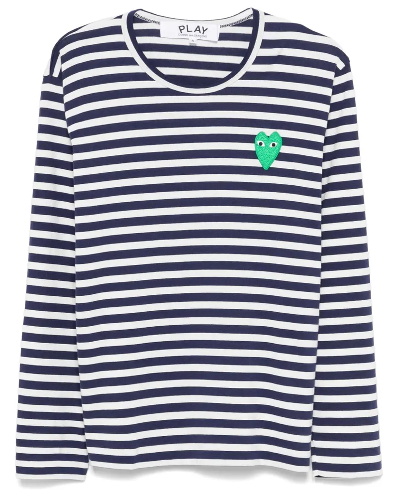 Comme des Garçons T-Shirt mit Herz-Patch - Blau Blau