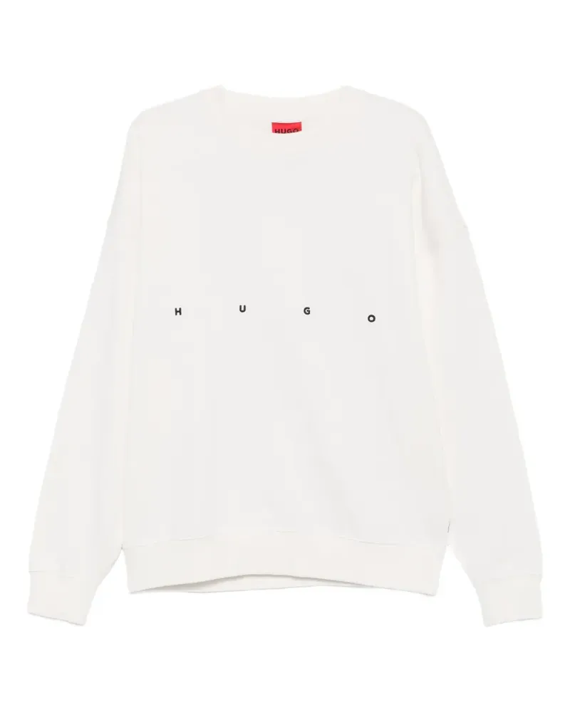 HUGO BOSS graphic-print logo-embroidered sweater - Weiß Weiß