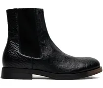 Texturierte Chelsea-Boots - Schwarz
