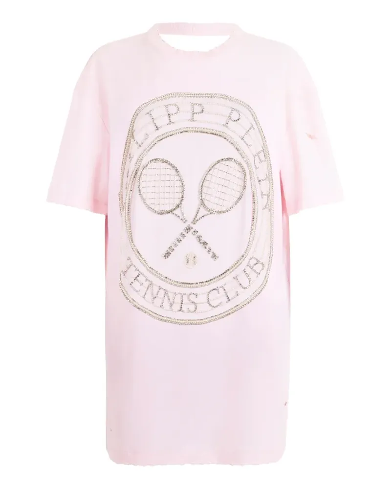 Philipp Plein Rückenfreies T-Shirt-Minikleid - Rosa Rosa