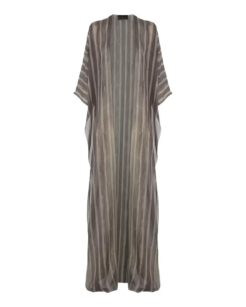 Cortana Ursula stripe-print cape - Braun Braun