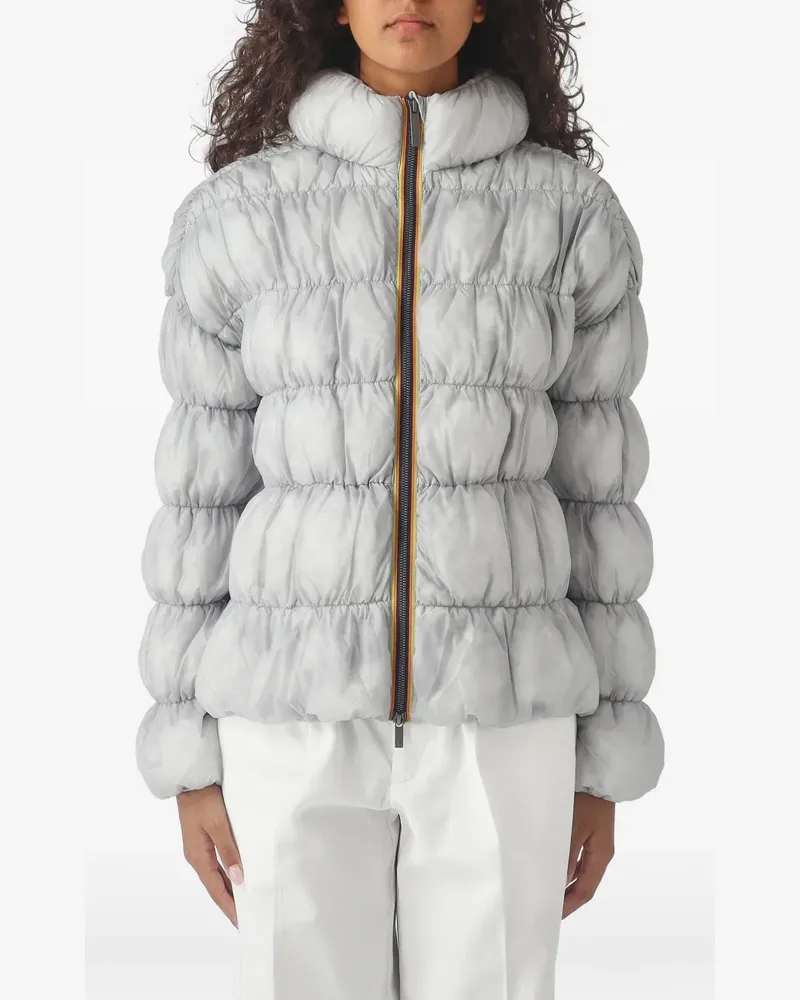 K-Way Gesteppte Kapuzenjacke - Grau Grau