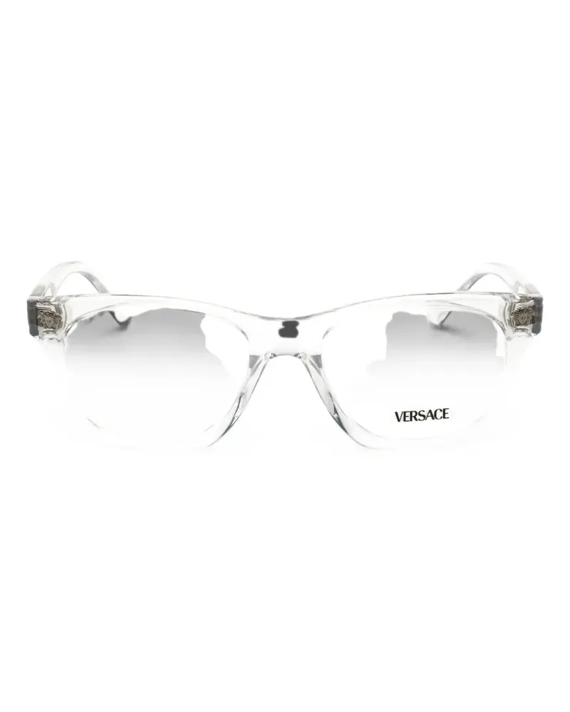 Versace Eckige Brille mit Medusa-Schild - Weiß Weiß