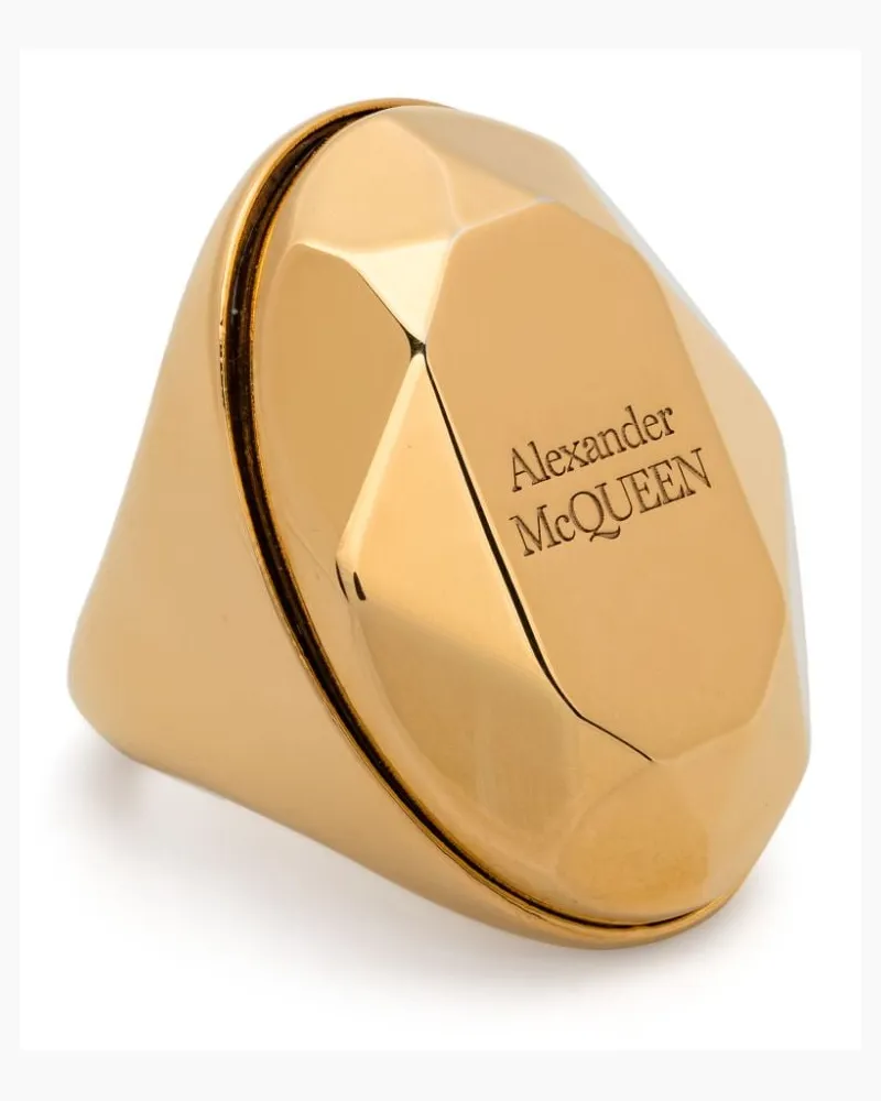 Alexander McQueen The Faceted Stone Ring - Gold Gold