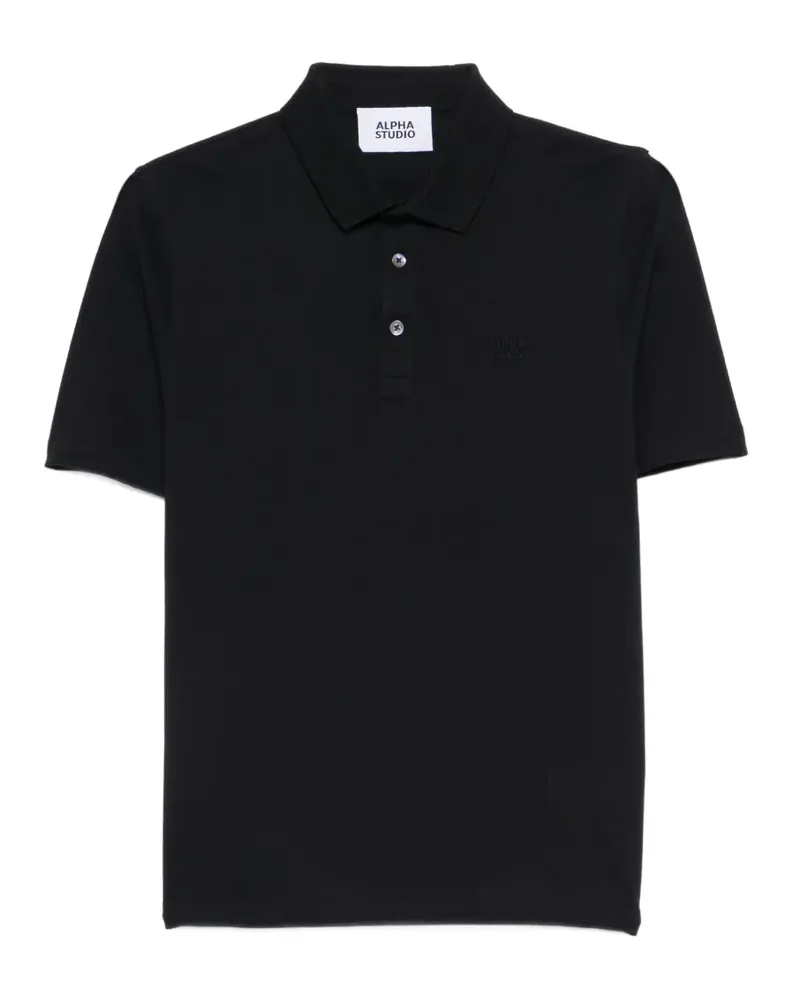 Alpha Studio button polo shirt - Schwarz Schwarz