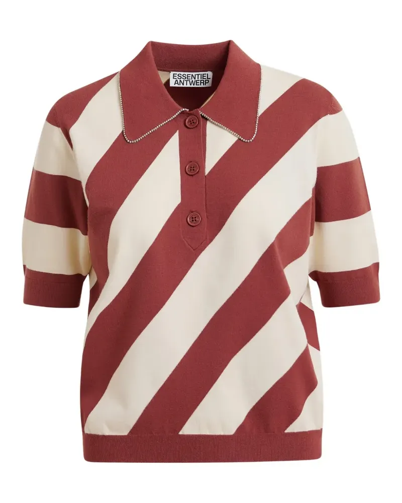 Essentiel Poloshirt mit Strass - Rot Rot