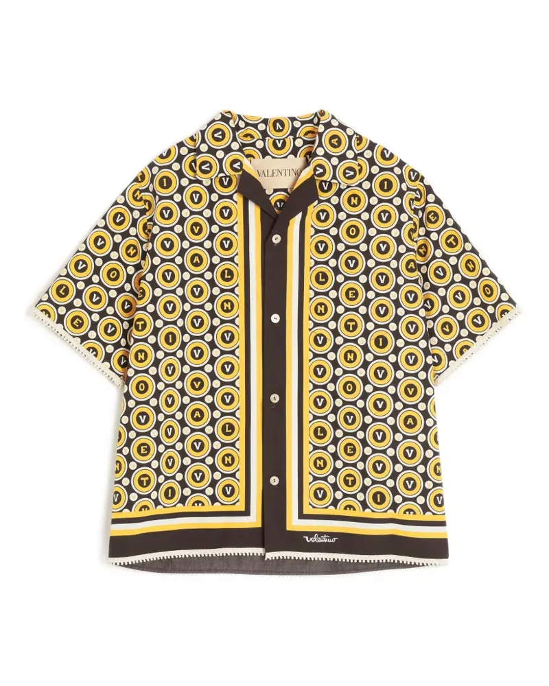 Valentino Garavani Bowlinghemd mit Bulles Royales-Print - Gelb Gelb