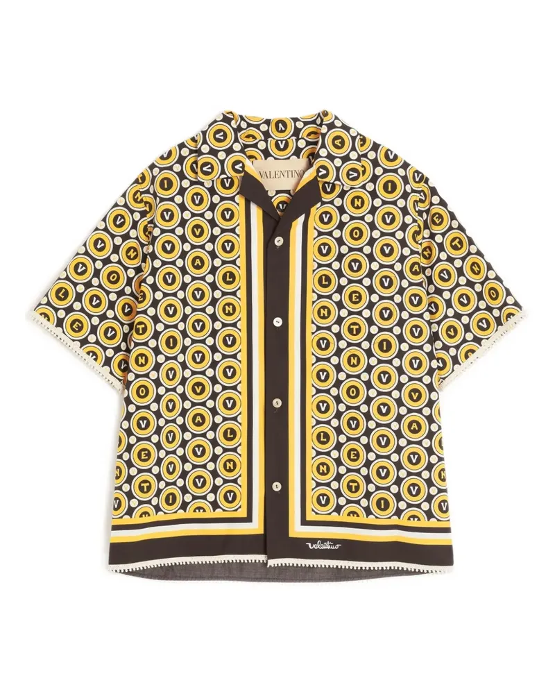 Valentino Garavani Bowlinghemd mit Bulles Royales-Print - Gelb Gelb