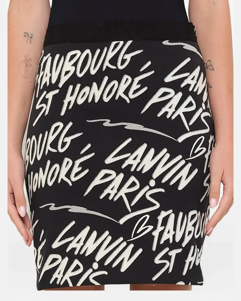 Lanvin Minirock mit Logo-Print - Schwarz Schwarz