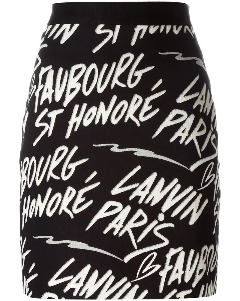 Lanvin Minirock mit Logo-Print - Schwarz Schwarz