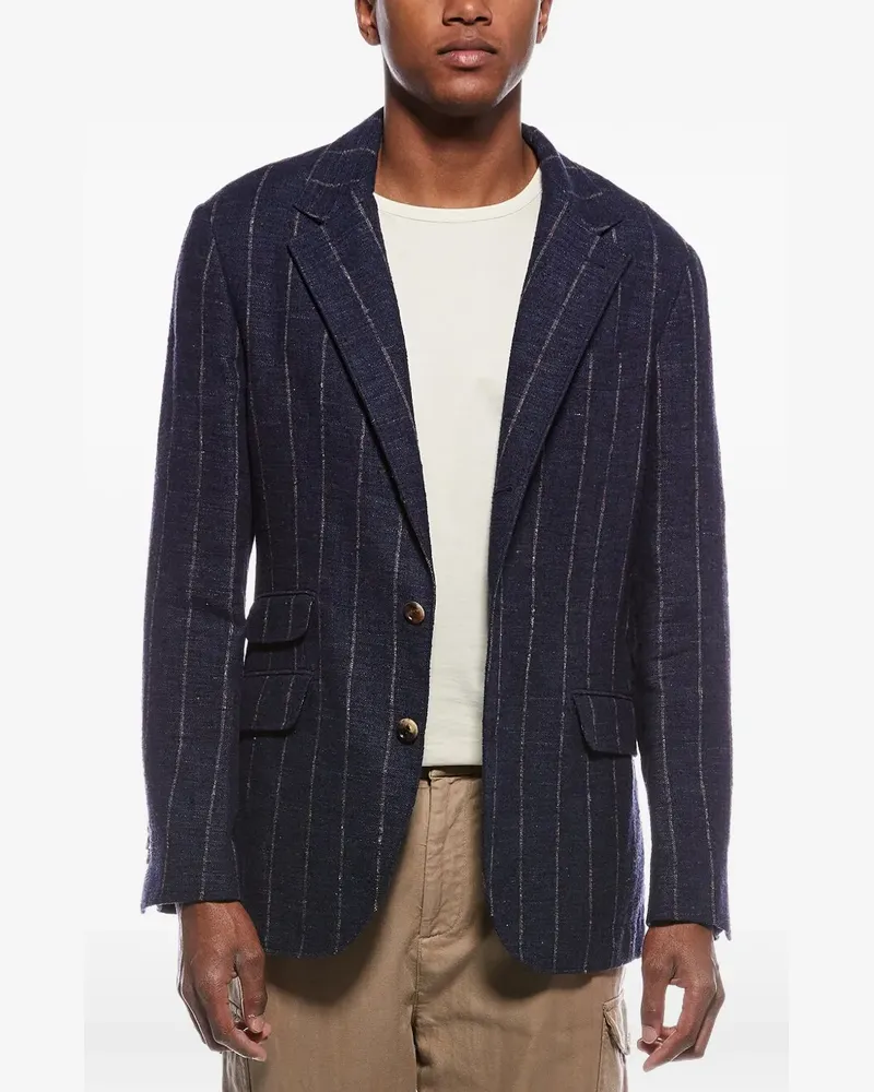 Brunello Cucinelli pinstripe-pattern blazer - Blau Blau