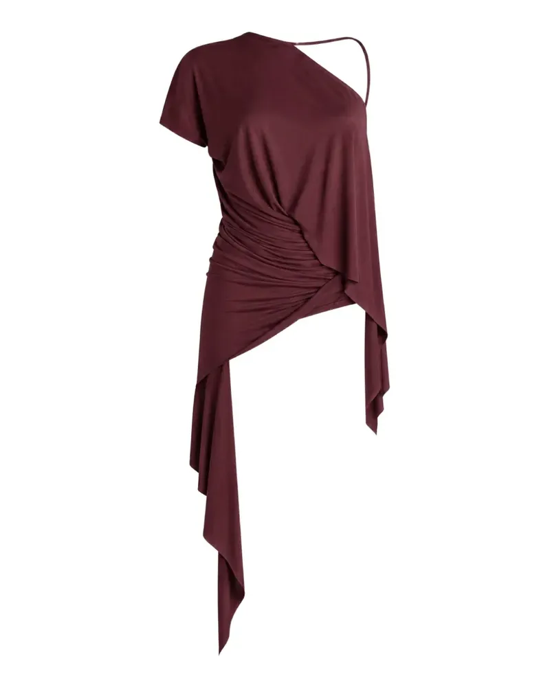 Rick Owens Lilies ruched asymmetric top - Rot Rot