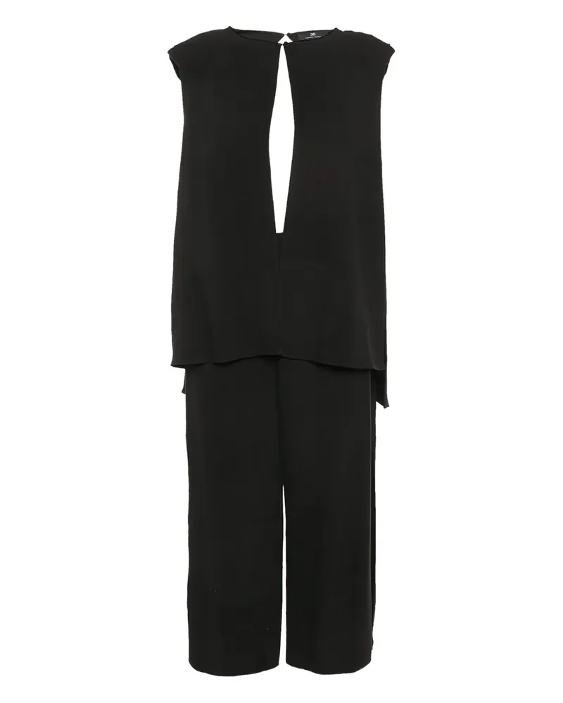 Elisabetta Franchi 2024 Krepp-Jumpsuit - Schwarz Schwarz
