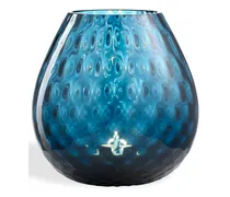 Kerzenhalter aus Makramee-Glas - Blau
