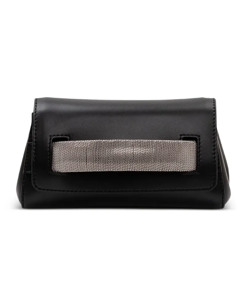 Orciani chain detail gossip clutch bag - Schwarz Schwarz