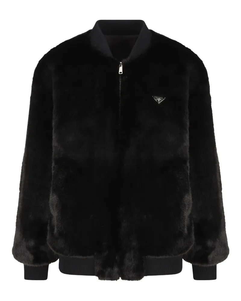 Prada Jacke aus Faux Fur - Schwarz Schwarz