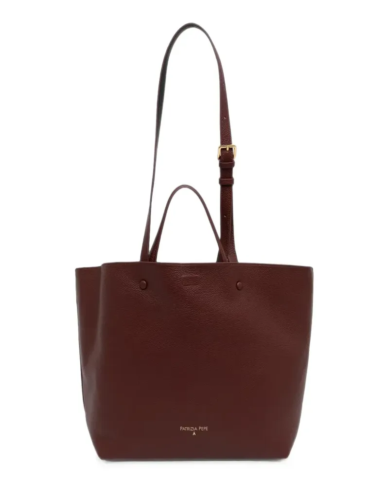 Patrizia Pepe grained leather tote bag - Rot Rot