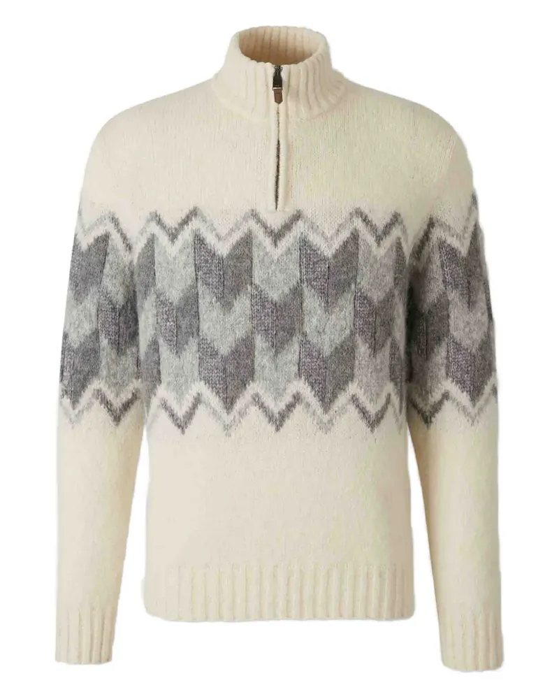 Canali Sweatshirt mit Zickzackmuster - Nude Nude