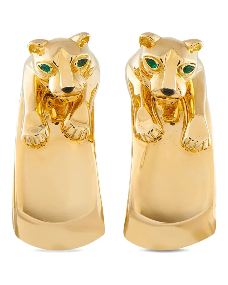Cartier Panthère onyx and emerald earrings - Gold Gold