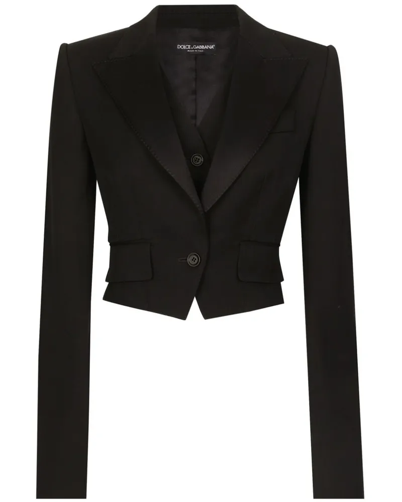 Dolce & Gabbana Cropped-Jacke aus Garbadine - Schwarz Schwarz