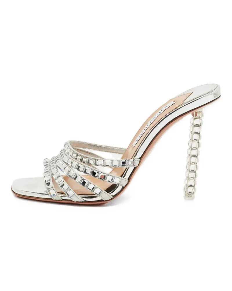 Aquazzura Rock Chic Sandalen aus Lackleder - Silber Silber