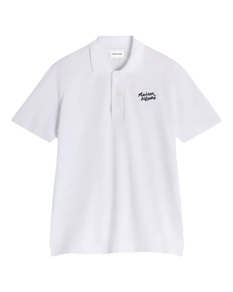 Kitsuné Poloshirt mit Logo-Stickerei - Weiß Weiß
