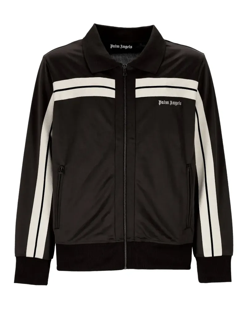 Palm Angels stripe-detail logo-print sweatshirt - Schwarz Schwarz