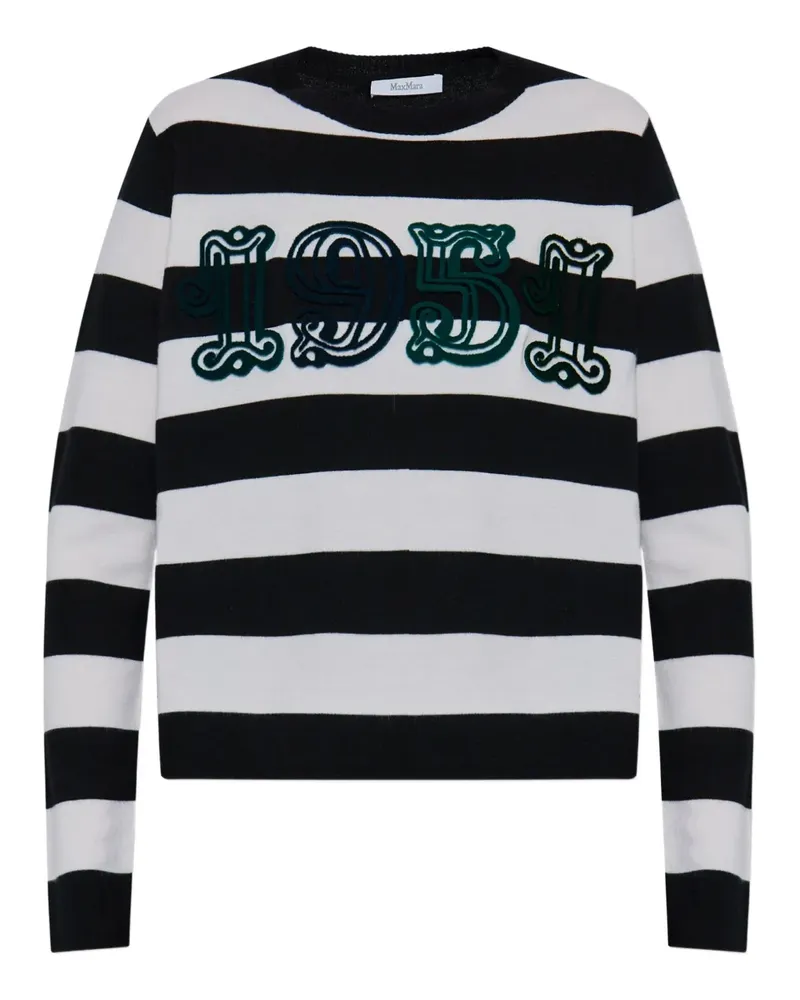 Max Mara Gestreifter Strickpullover - Schwarz Schwarz