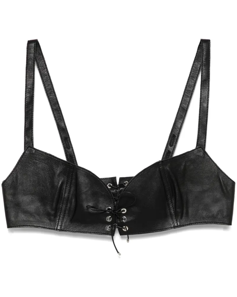 Ludovic de Saint Sernin Easy Cleavage Cropped-Top - Schwarz Schwarz