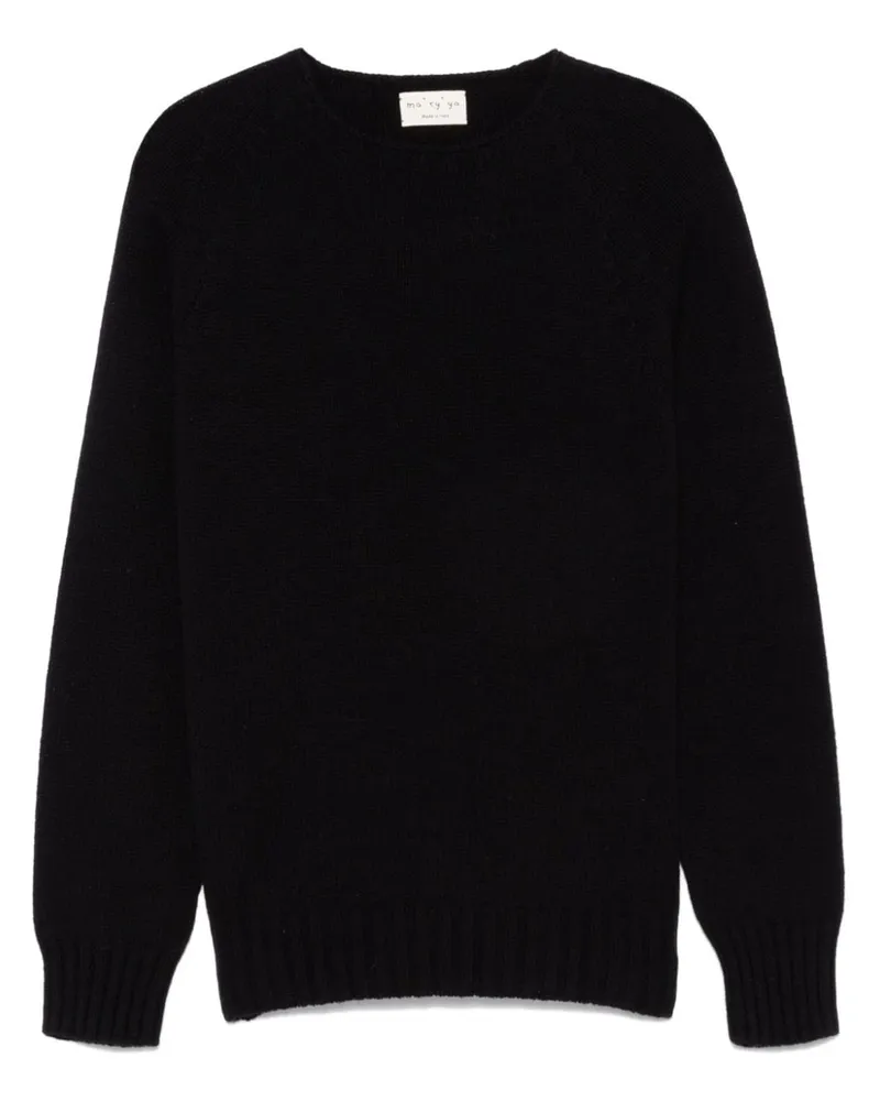 MA'RY'YA Gerippter Strickpullover - Schwarz Schwarz
