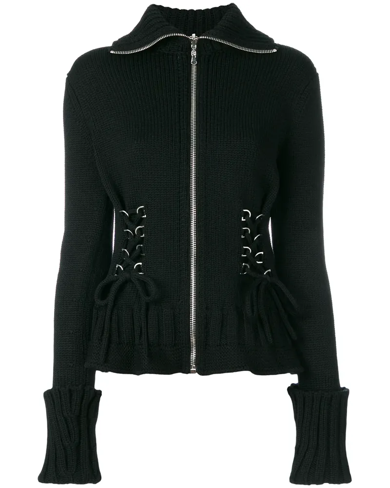 Alexander McQueen Wollcardigan mit Reißverschluss - Schwarz Schwarz