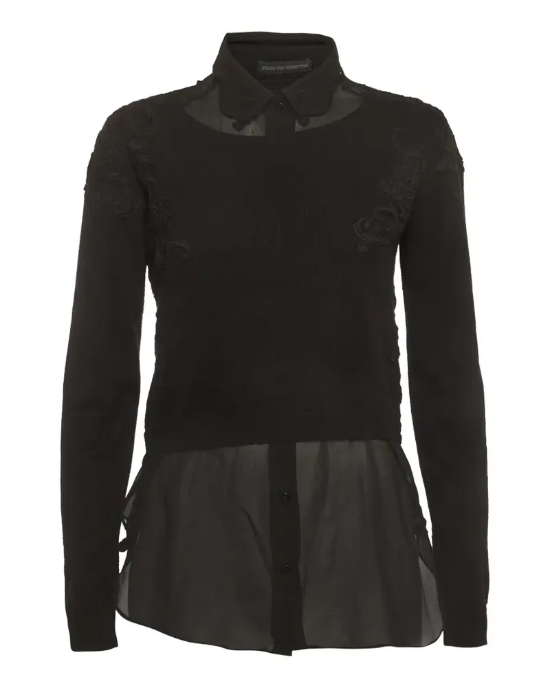 Ermanno Scervino embroidered-detail layered sweater - Schwarz Schwarz